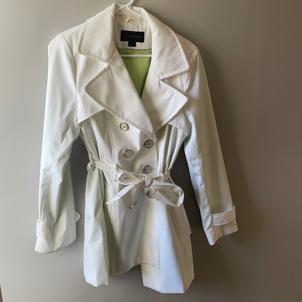 Women’s metaphor white trench coat - medium